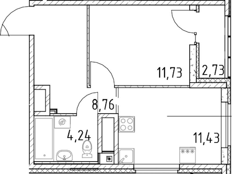 1-комнатная квартира 36.16 м², 17/23 эт., ЖК «Город Первых»